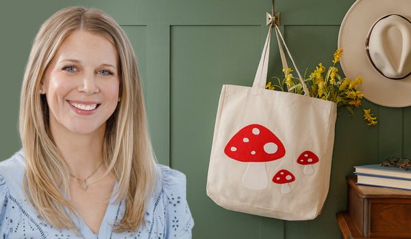 Applique Mushroom Tote Bag