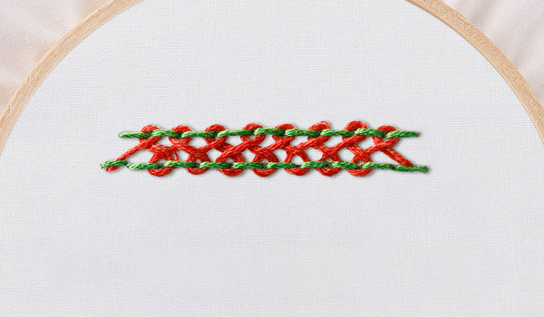 Embroidery 101: How to Embroider a Herringbone Ladder Stitch