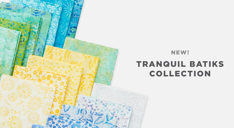 Shop precuts & yardage from the Tranquil Batiks Fabric Collection while supplies last.