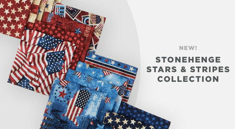 Shop the Stonehenge Stars & Stripes fabric collection here.