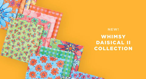 Shop the Whimsy Daisical II Fabric Collection in yardage and precuts here.