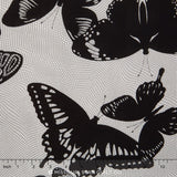 Black & White Collection - Smoke Fishnet Butterflies Yardage