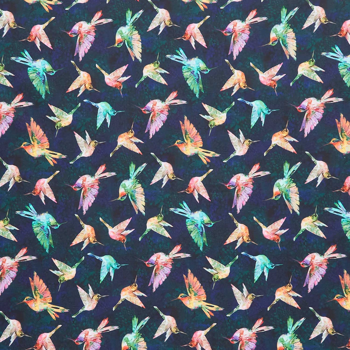 A Hummingbird's Charm - Birds in Flight Nightfall Yardage Primary Image