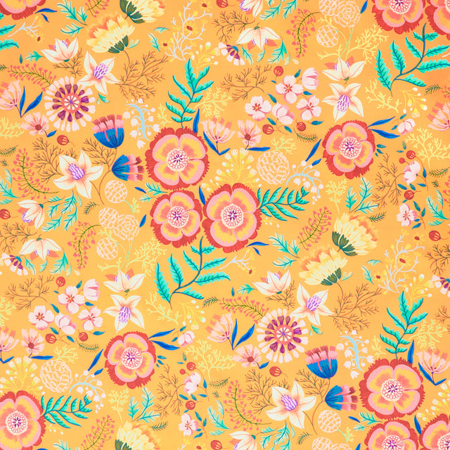 Faraway Florals - Floral Papaya Yardage Primary Image