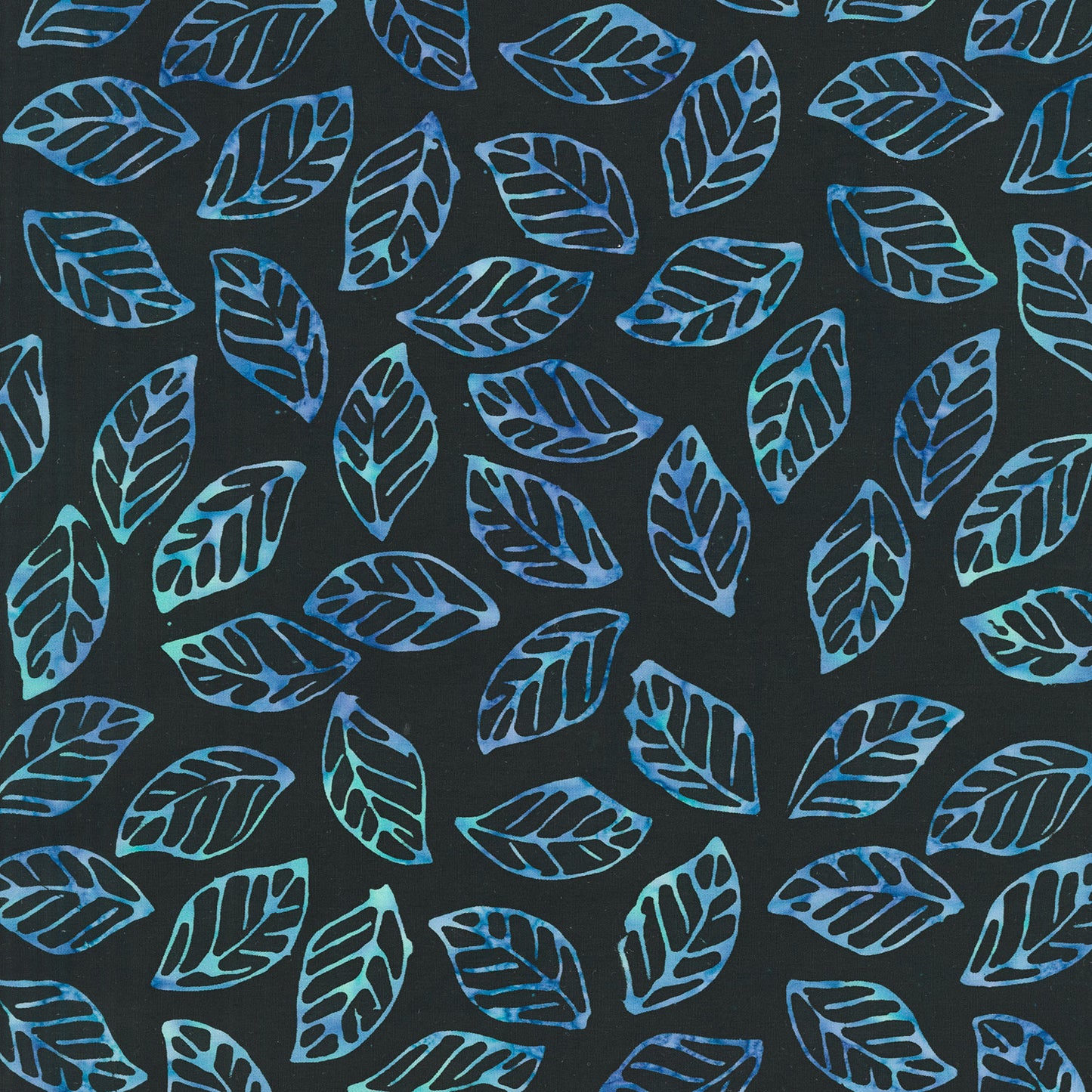 Tonga Batiks - Bluebell - Tossed Leaves Iris Yardage Primary Image