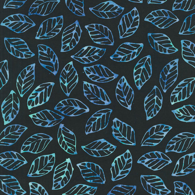 Tonga Batiks - Bluebell - Tossed Leaves Iris Yardage Primary Image