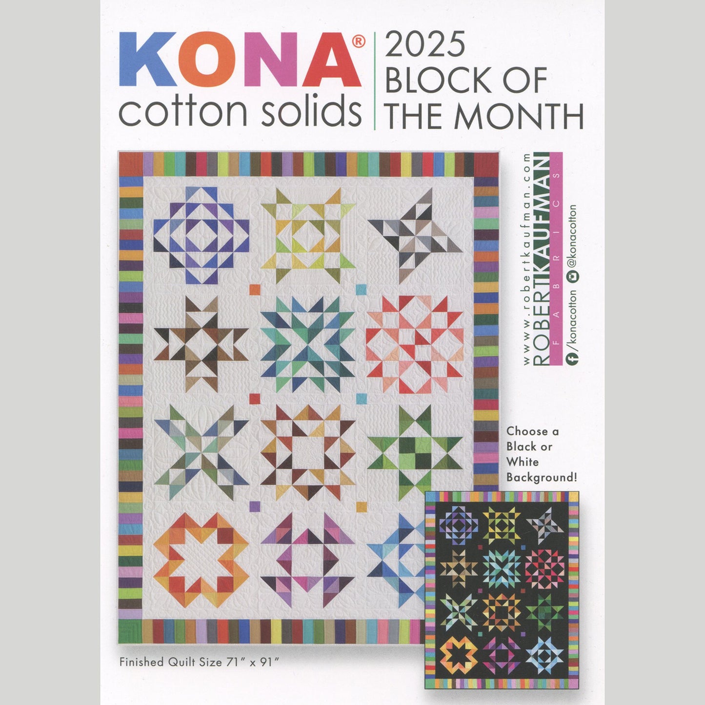 Kona Cotton Solids 2025 Block of the Month Bundle Alternative View #1