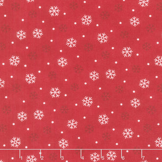 Woodland Winter - Snowflake Toss Cardinal Red Yardage