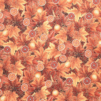 Sweet Pumpkin Spice - Oranges Autumn Metallic Yardage