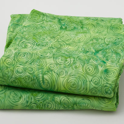 Brilliant Gems Batiks - Circles Green Apple 5 Yard Cut