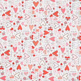 I Heart You - Heart Collage White Yardage