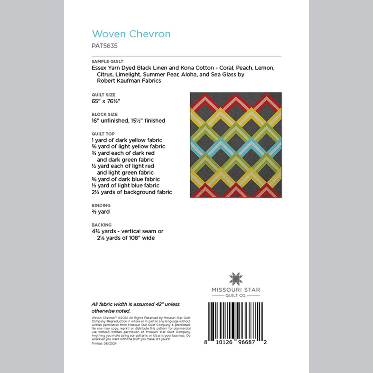 Digital Download - Woven Chevron Quilt Pattern by Missouri Star Alternative View #1