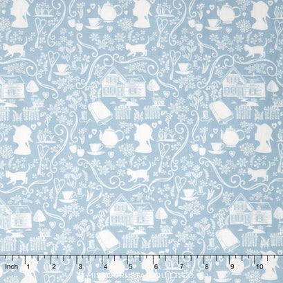 Anne of Green Gables - Anne Silhouette Blue Yardage