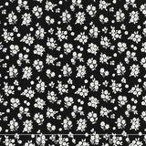 Midnight Meadow - Bouquets Black Yardage