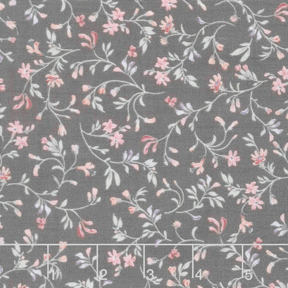 Woodside Blossom - Flowers Charcoal Yardage