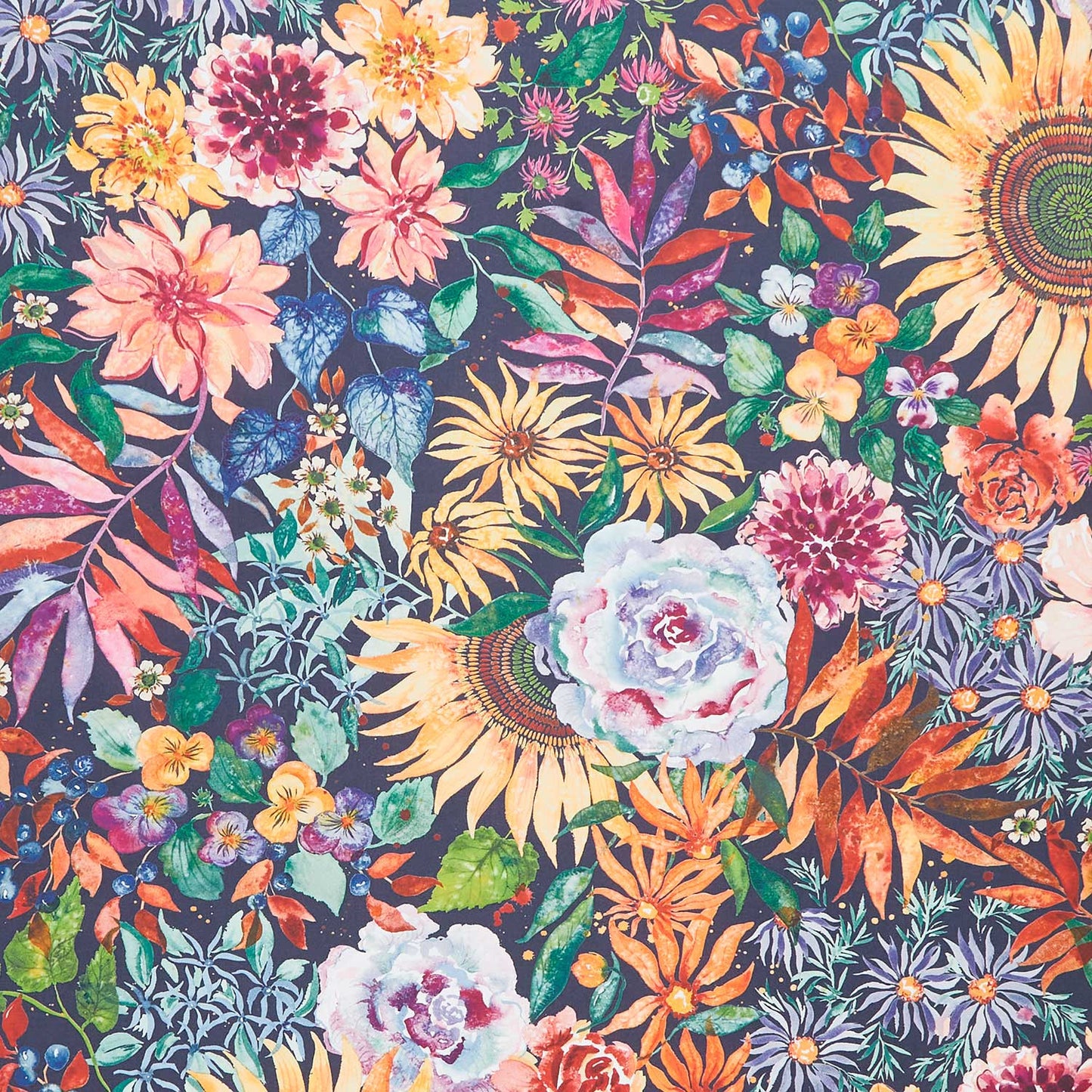 Floribunda - Retro Harvest Midnight Yardage Primary Image