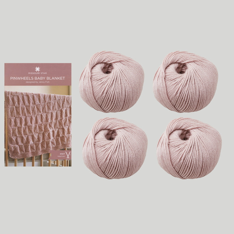 Pinwheels for Baby Blanket Knit Kit - Hollyhock Primary Image