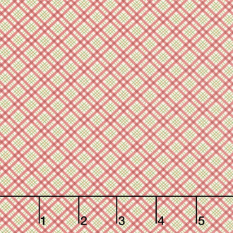 Songbird Holiday - Diagonal Plaid Red Yardage