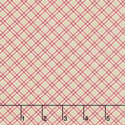 Songbird Holiday - Diagonal Plaid Red Yardage