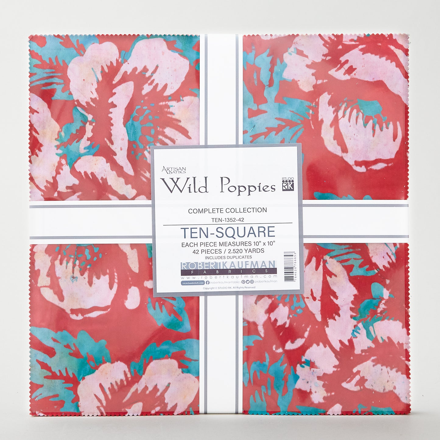 Artisan Batiks - Wild Poppies Ten Squares