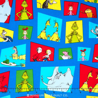 Celebrate Seuss! 4 - Character Shapes Blue Yardage