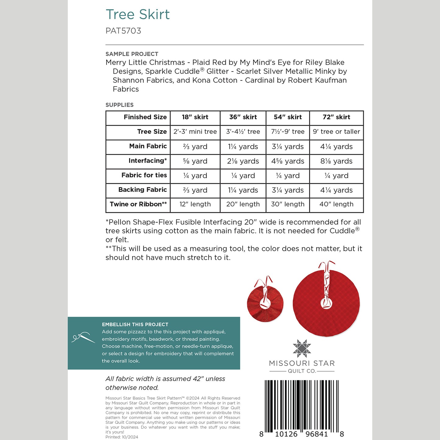 Digital Missouri Star Basics - Tree Skirt Pattern