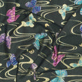 Shizuka - Floating Butterflies Black Metallic Yardage