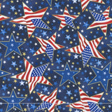 Patriots - Stars Americana Blue Metallic Yardage