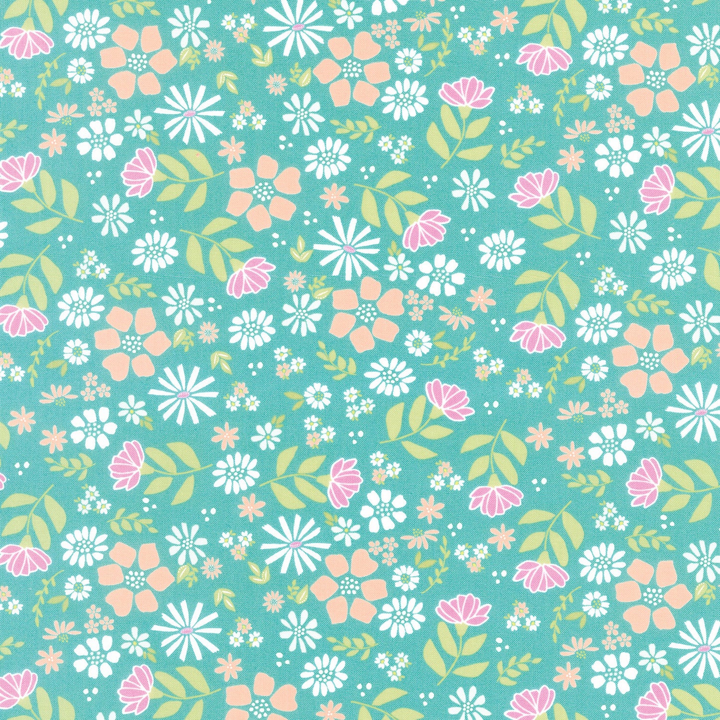 Laguna Sunrise - Wild Rose Teal Yardage