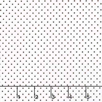 Swiss Dot - Swiss Dot Brown on White Yardage