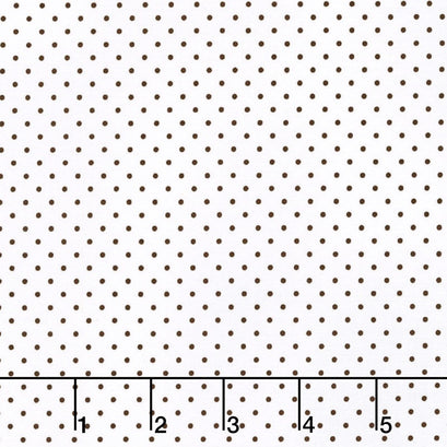 Swiss Dot - Swiss Dot Brown on White Yardage