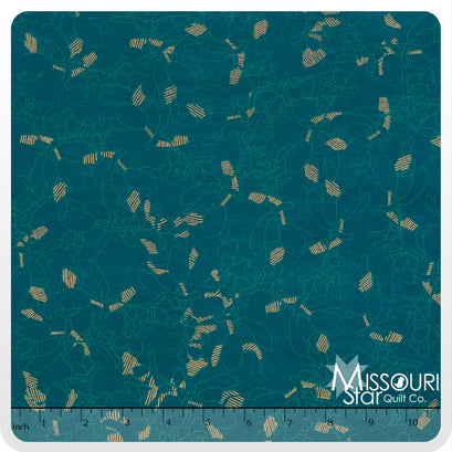 Botanics - Metallic Teal Yardage