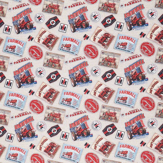 Farmall - Patriotic - Tossed Logos Natural Yardage Primary Image