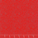 Garden Redwork - Elegant Floral Scarlet Yardage Primary Image