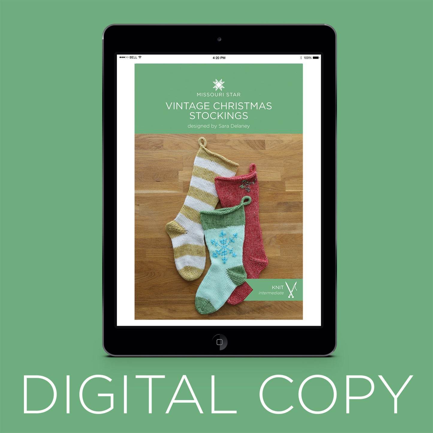 Digital Download - Vintage Knit Christmas Stockings Pattern Primary Image