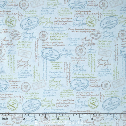 Anne of Green Gables - Anne Quotes Blue Yardage