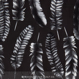 Black & White Collection - Charcoal Feathers Yardage