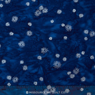 Artisan Batiks - Noel Snowflake Metallic Marine Yardage