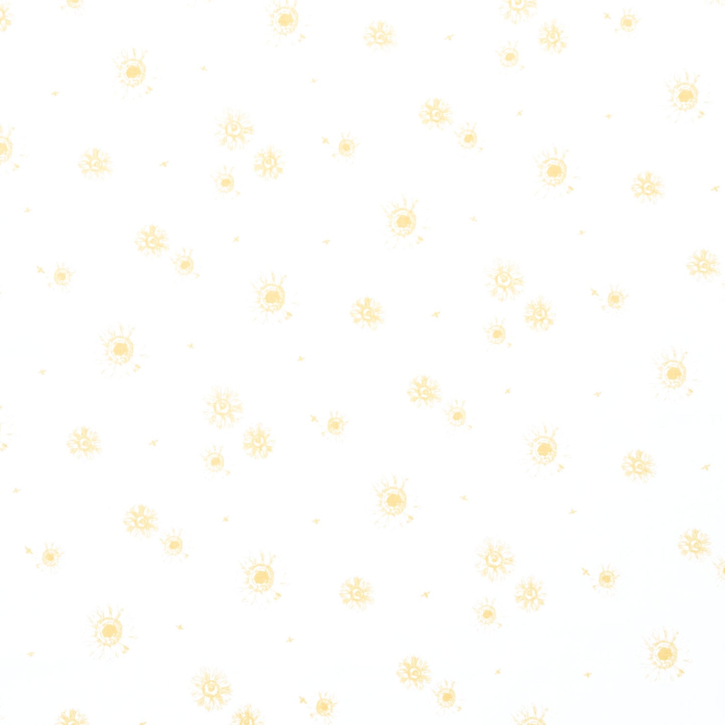 Honey Bees and Flowers Please - Tonal Sunflowers White Yardage Primary Image