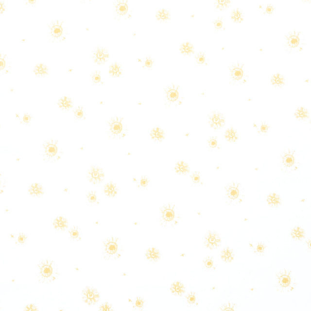 Honey Bees and Flowers Please - Tonal Sunflowers White Yardage Primary Image