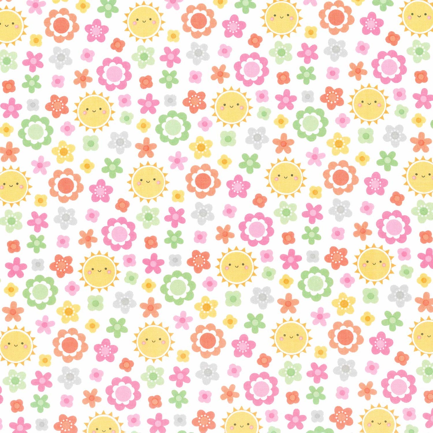 Bundle of Joy - Blossoms White Yardage Primary Image