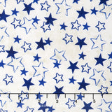 Patriots - Stenciled Stars Blue Yardage