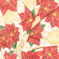 Holiday Flourish - Festive Finery Poinsettias Cream Metallic Yardage