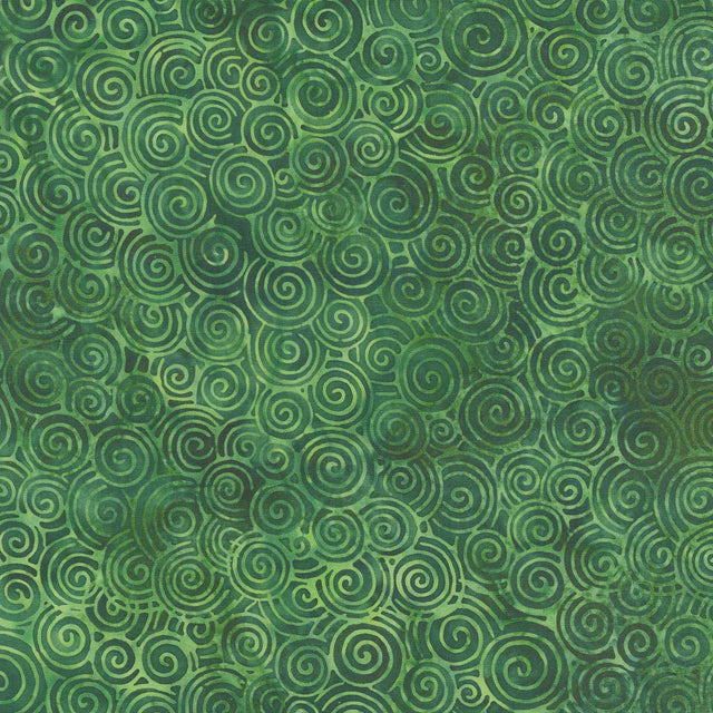 Reflections Batiks - Swirls Green Yardage Primary Image