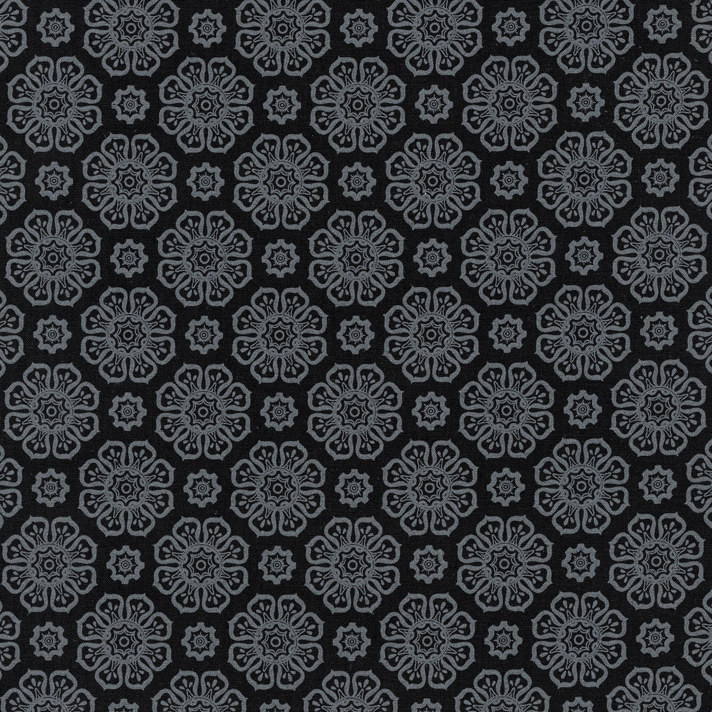 Blackout (Robert Kaufman) - Flowers Black Yardage Primary Image