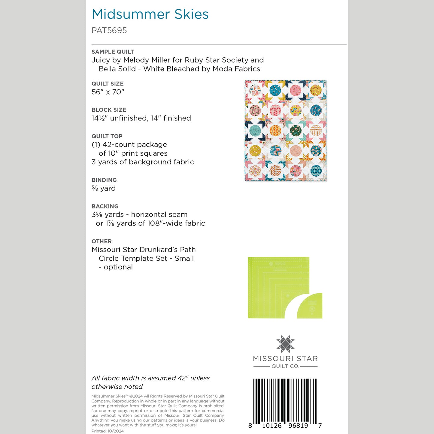 Midsummer Skies Quilt Pattern by Missouri Star