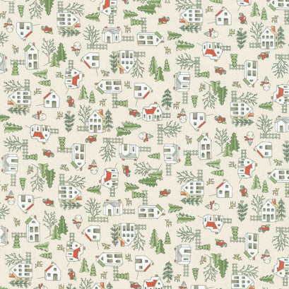 Homemade Holidays - Homemade Village Cream Yardage