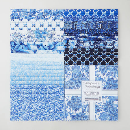 Winter's Grandeur Blue Colorstory 8 - Fat Quarter Bundle 13 Pieces - 11 FQs and 2 Panels by store Liza Bea Studio for Robert Kaufman Fabrics