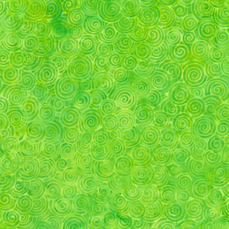 Summertime Batiks - Small Swirl Green Sprout Yardage