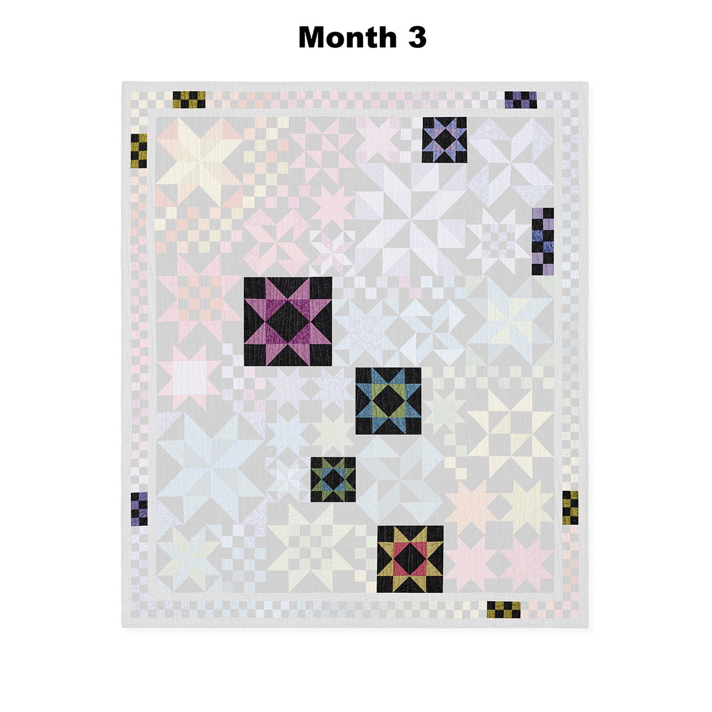 Country Skies at Night Block of the Month Alternative View #2